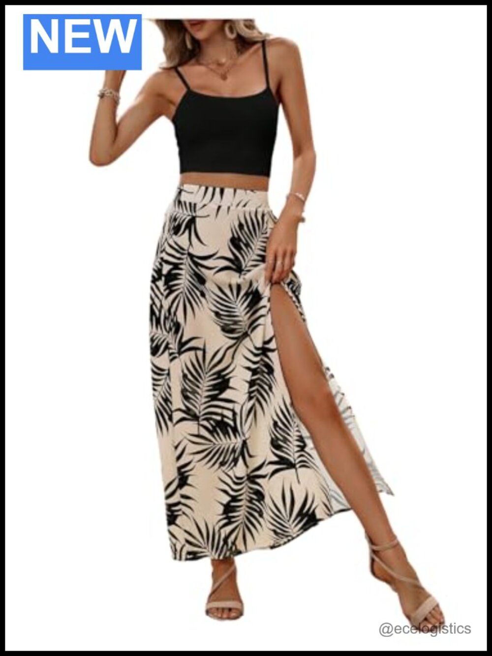 Women's Crop Top & Maxi Skirt Set Vacation Outfit Casual 2 Piece Boho